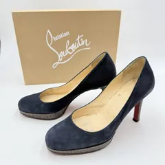 Christian Louboutin（クリスチャンルブタン）Simple Pump 120 パンプス ネイビー スエード ウッド調ヒール サイズ35