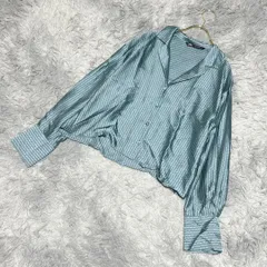 【美品】ZARA 長袖シャツ 総柄 テロテロ生地 (XS) 個性的 モード