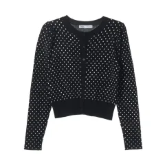 ザラ ドット カーディガン M