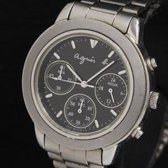 レアアニエスベークオーツクロノグラフ腕時計Agnes B. nbw030506