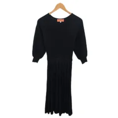 スーナウーナ Sunauna 美品 ニットワンピース 長袖 マキシ ロング 38 紺 ネイビー 545-58026