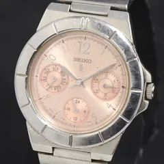 QZ セイコー ルキア 5Y89-0B30 ピンク文字盤 デイデイト レディース腕時計 2000000 NSK KRK
