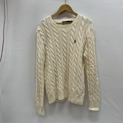 ポロラルフローレン ポニー刺繍 コットン ケーブル ニット 現行 QRタグ メンズ M ISItems【USED】【古着】【中古】50154962