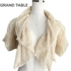 グランターブル　ヤマダヤ　ドレス用ボレロ　オケージョン　レースボレロ　ケープ　半袖ブラウス　ショート丈　ベージュラメ　9号