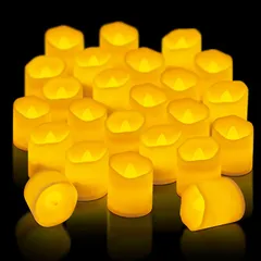 【在庫処分】24個セット 電池ろうそく 暖白色 ティーライト 波形 無香料 LEDキャンドル 安全 便利 お盆/ハロウィーン/クリスマス/パーティー/結婚式/誕生日/プロポーズ 部屋 屋外 キャンドルライト 間接照明 飾り リラックス 雰囲気作り（常時点灯）
