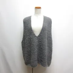 ミズイロインド mizuiro ind 25AW ヘアリー Vネック ニット ベスト グレー タグ付き 3-220095