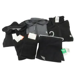 ユニクロ UNIQLO 美品 6点 セット タグ付き ジャケット パーカー ジップアップ マフラー 靴下 など S～Mサイズ 黒 ブラック グレー