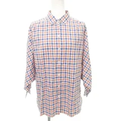 レリアン Leilian 美品 シャツ 長袖 チェック ラウンド 薄手 9 約Mサイズ マルチカラー ■YHS8