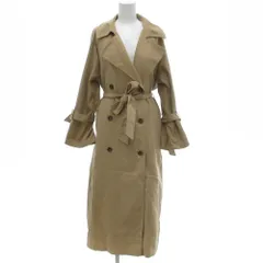 ミラオーウェン Mila Owen トレンチコート F 茶 ブラウン ダブルブレスト ロング丈 フレアスリーブ /JS ■YHS7