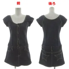 エックスガール x-girl デニムミニワンピース 0581918 フレンチスリーブ コットン混 インディゴ ブルー 青 1