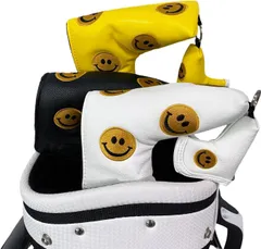 【在庫処分】キーリング付き スマイル マグネット ゴルフヘッドカバー カバー カバー ピンタイプ パターカバー ゴルフ