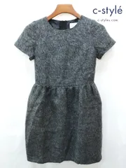 B316 [未使用品] LANVIN en Bleu ランバンオンブルー ワンピース 36 グレー系 半袖 モヘア 日本製 ミニスカート 3806318 | ★