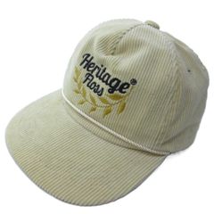 ヘリテージフロース HERITAGEFLOSS コーデュロイ キャップ ロゴ刺繍 ベージュ