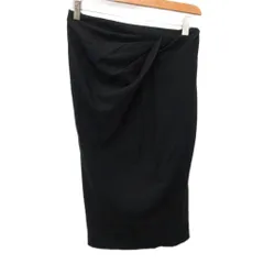 ダナキャラン DONNA KARAN ギャザースカート タイト ひざ丈 黒 ブラック Pのサムネイル
