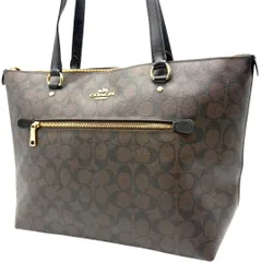 コーチ COACH トートバッグ シグネチャー PVC レザー ダークブラウン 茶 肩掛け A4収納 レディース メンズ ハンドバッグ ブランドバッグ 大容量 通勤 通学 ビジネス 人気 定番 おしゃれ