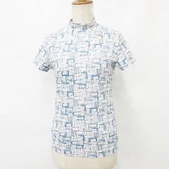 キャロウェイ CALLAWAY ゴルフ スポーツウエア シャツ 半袖 ハイネック 総柄 プリント 2023年モデル 白 グレー ピンク ホワイト S