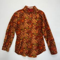 BURBERRYS 花柄 総柄 ウールブラウス 11R ヴィンテージ 肩パット付 