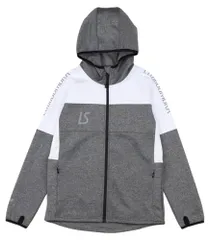 新品 [ルースイソンブラ] ジュニア ジャージトップ Jr SINGLE FACE JERSEY HOODIE FULLZIP JACKET (JP 身長 130 Mグレー/ホワイト)