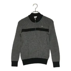 中古 レディース ルコックスポルティフ le coq sportif セーター M グレー×黒 ハーフジップ ラメ入り