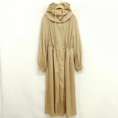 ルーニィ LOUNIE 40周年 2way フーデットコート ノーカラーコート 美品 38 ベージュ