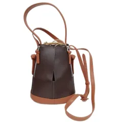 ザ・ディレッタント the dilettante 23AW ボアコンビバッグ 本革 レザー × 合皮 ボア巾着 茶 ブラウン こげ茶