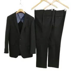 パーフェクトスーツファクトリー P.S.FA シングル 2B スーツ セットアップ ジャケット スラックス 2本 Y7 ブラック