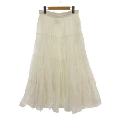 ユナイテッドアローズ UNITED ARROWS コットン ティアード マキシスカート 38 ホワイト ■GY12