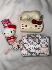 Sanrio Hello Kitty(ハローキティ) ミニ クロスバック ポーチ 起毛 着物 Hello Kitty(ハローキティ) ぬいぐるみ キーホルダー セット
