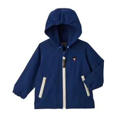 新品 [ミキハウス] ミキハウスダブルビー ウィンドブレーカー 長袖 無地 UVカット ジャンパー マウンテンパーカー くま 男の子 女の子 ベビー キッズ 子供服 通園 通学 アウトドア レジャー 60-3717-141 100cm 紺