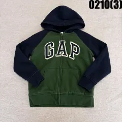 M GAP(ギャップ) ギャップ キッズ レディース 裏地 ファー グリーン/ネイビー フードジップアップ 0210(3)