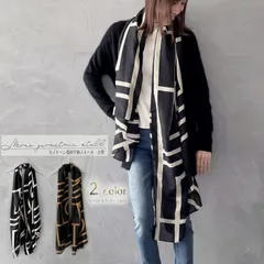 【送料無料】ストール レディース 大判 薄手 モノトーン 幾何学 ブラック 巻き方 プリント スカーフ 敬老の日 春夏 秋冬 ギフト オールシーズン 冷房対策 羽織り おしゃれ