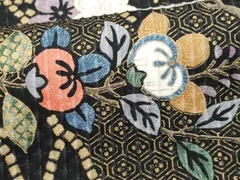 平和屋着物■上質な小紋　枝橘花文　黒地　金彩　正絹　逸品　CABD6338fb