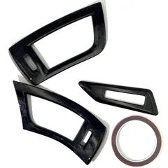 Flatland アルファード 30系 ヴェルファイア 30 系 前期 後期 内装 カスタム パーツ アクセサリー フロントエアコンカバー メモリーシートスイッチカバー セット 両面テー [黒木目] [フロントエアコンカバー ＆ メモリーシートスイッチカバー]