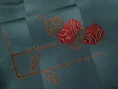 平和屋着物■上質な小紋　絞り　市松　枝葉文　正絹　逸品　CABD9641ze