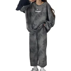 【新品】 [エアバイ] ロゴ セットアップ レディース 上下セット スウェット パンツ カジュアル スポーツ セット マタニティ パジャマ ジム ユッタリ 体型カバー 春 夏 半袖ハーフパンツ 半ズボン 春服 春物 速乾 リラックス お出かけ 部屋 フィットネ