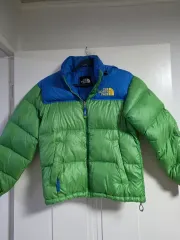THE NORTH FACE ザノースフェイス グリーン/ブルー ダウン アウター