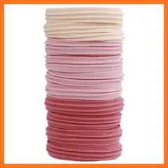 【新品】 柔らかいコットン素材のヘアゴム 10本セット 可愛いパステルカラー 伸縮性良好 髪に優しい 痕跡がつきにくい 日常使用に最適 滑り止め 様々な髪質に対応 (ピンク系) 1