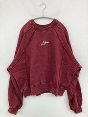 MSG エムエスジー スウェット M レッド コットン スウェット 無地 ワンポイント 長袖