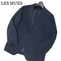 LES MUES レミュー 春夏 背抜き★ ウォッシャブル 織り柄 テーラード ジャケット Sz.AB5 メンズ ネイビー ビジカジ ビジネス
