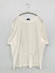 BACK NUMBER バックナンバー Tシャツ/カットソー LARGE ホワイト 無地 ミドル丈 半袖 Uネック