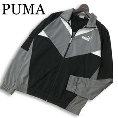 PUMA ナイロンジャケット バックロゴ ホワイト/オリーブ/ブラック XL 