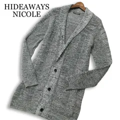 HIDEAWAYS NICOLE ハイダウェイ ニコル ショールカラー★ メランジ ロング ニット カーディガン Sz.48 メンズ