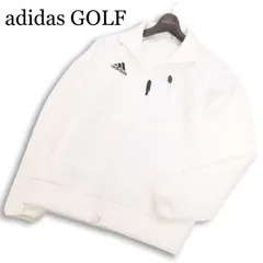 adidas GOLF アディダス ゴルフ 秋冬★ ジャージ スウェット ジップ ジャケット ブルゾン Sz.M メンズ 白