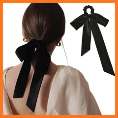 【新品】 [Petit Celeb] リボン ベロア リボン 髪飾り ヘッドドレス ウェディング ティアラ大人 ヘアアクセ 結婚式 ベロアリボン ベルベットリボン ヘアゴム シュシュ リボン 黒 韓国 髪飾り ヘアゴム おしゃれ 太め ブラック バレッタ  0