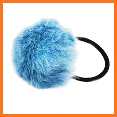 【新品】 [レックス スタンダード] ヘアゴム ボンボン ファー付き 大人 かわいい おしゃれ ヘアアクセサリー AH003(Lブルー) 1