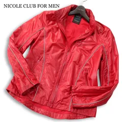 Y2K 00s★ NICOLE CLUB FOR MEN ニコルクラブ フォーメン 通年 微光沢★ ライダース ブルゾン ジャケット Sz.48 メンズ 赤