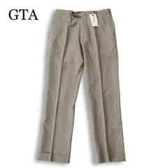 新品同様★ GTA ジーティーアー 通年 千鳥格子柄★ ウール 高級 スラックス パンツ Sz.44 メンズのサムネイル