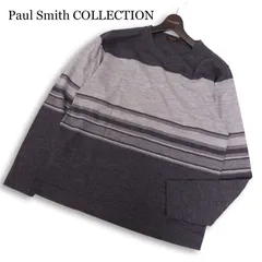 Paul Smith COLLECTION ポールスミス コレクション 秋冬★ ウール100% ボーダー ニット セーター 日本製 Sz.XL メンズのサムネイル