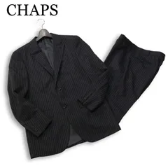 【美品】CHAPS チャップス ラルフローレン 通年 総裏★ ストライプ ビジネス セットアップ スーツ 日本製 Sz.39 メンズ 灰
