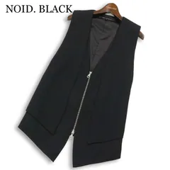 【美品】NOID. BLACK ノーアイディー 通年 レイヤード デザイン★ ZIP ベスト ジレ Sz.2 メンズ 黒のサムネイル
